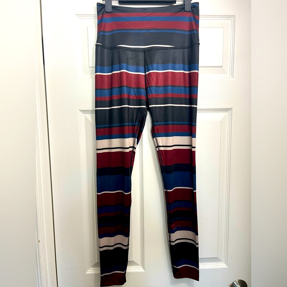 Beyond Yoga Burgundy and Blue Leggings